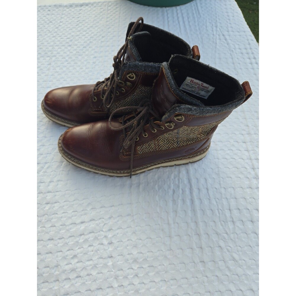Timberland Harris Tweed Brown Leather mens  Boots size 8